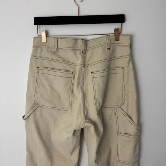 BDG Urban Outfitters Corduroy Carpenter Pants Size 30 Cream - Picture 7 of 11